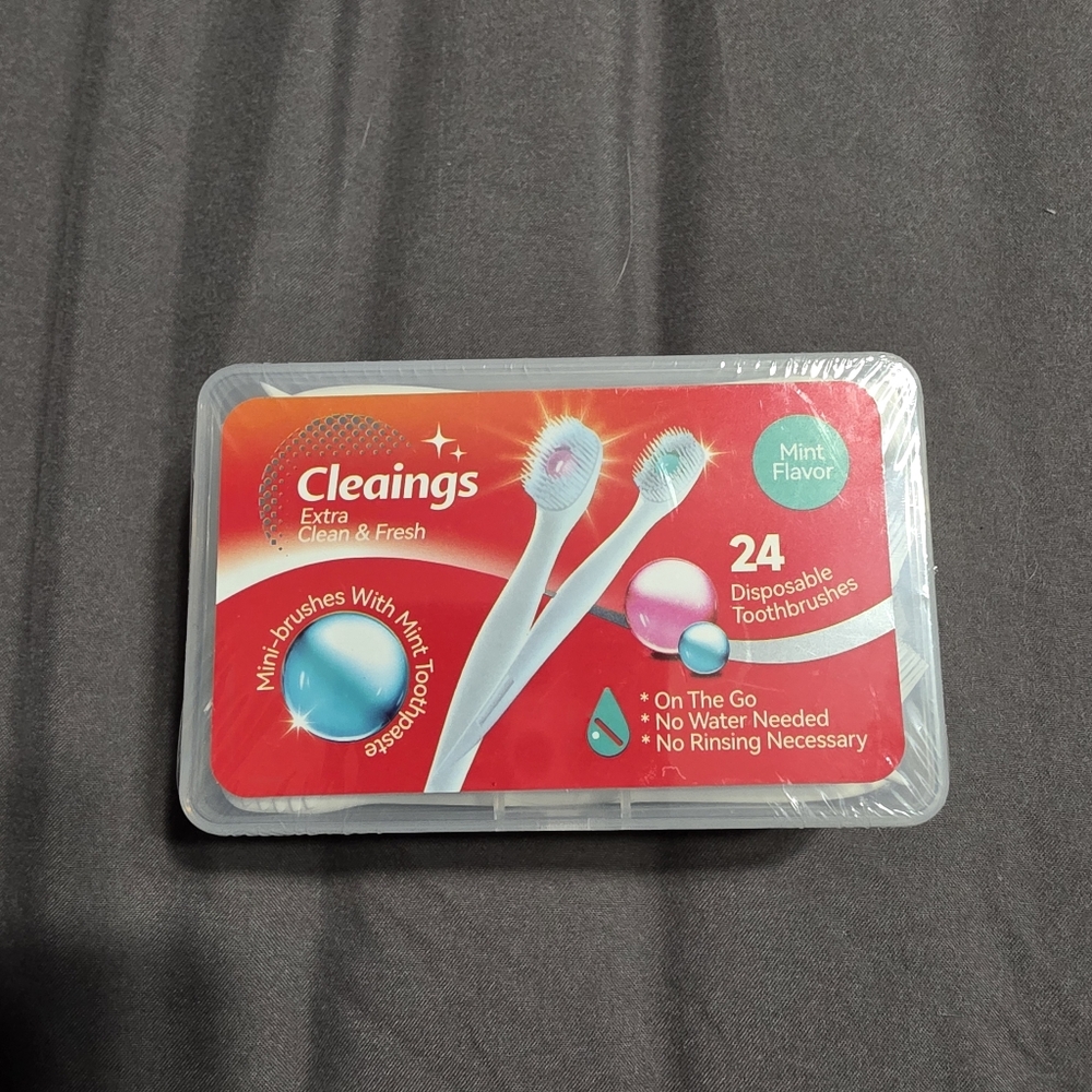 Cleaings Mini Disposable Mini Toothbrushes - Mint - 24pcs - New! Sealed!